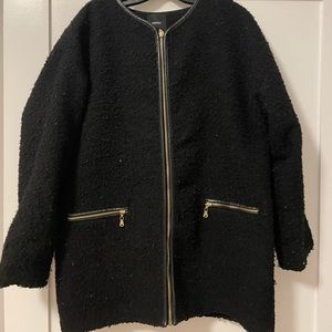 Cute black fuzzy coat